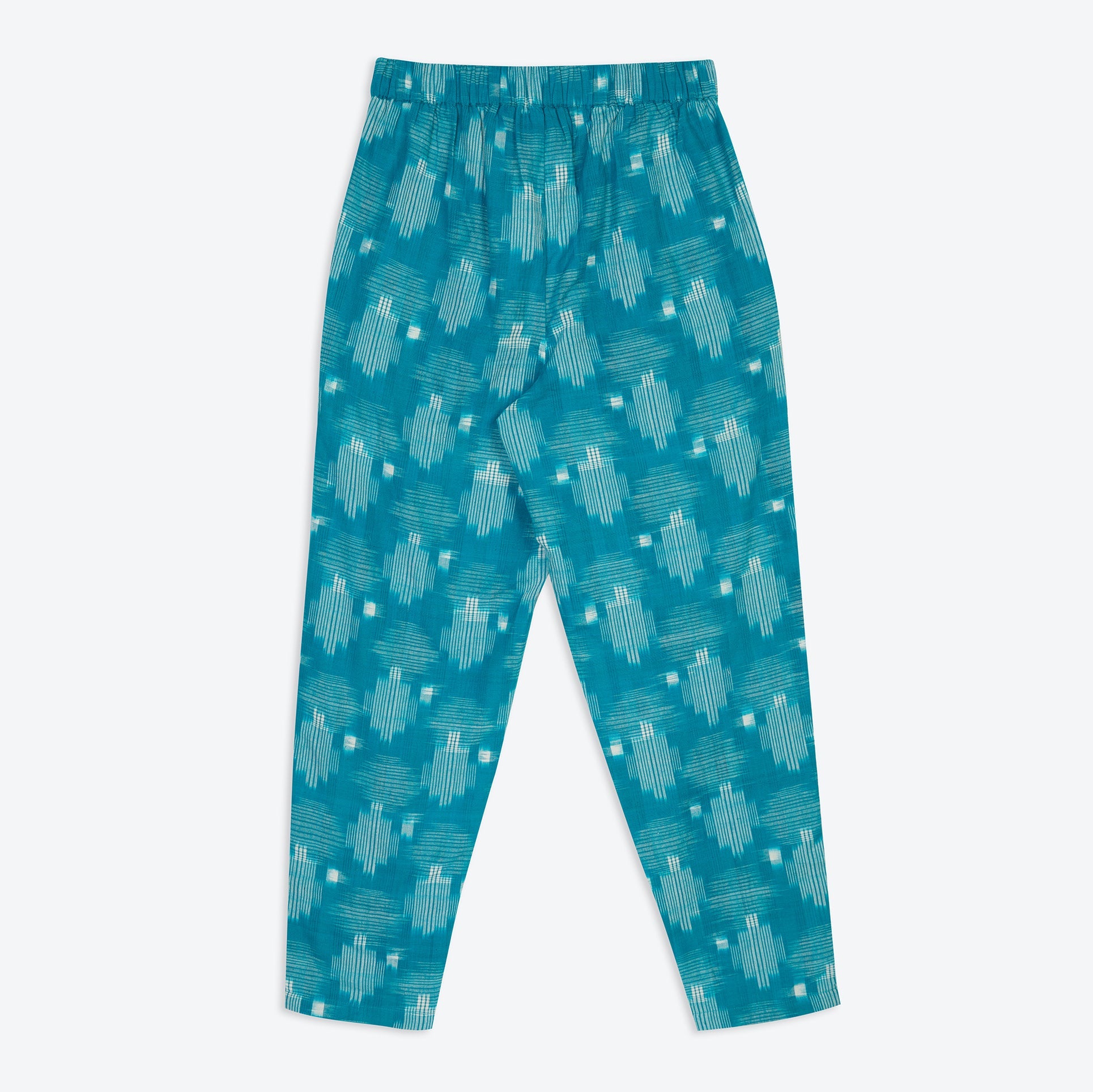 Lowie Handwoven Teal Ikat Trouser