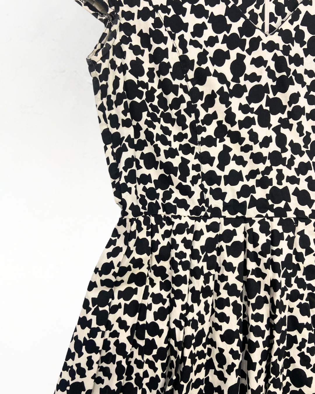 People Tree Ditsy Black and White Dress