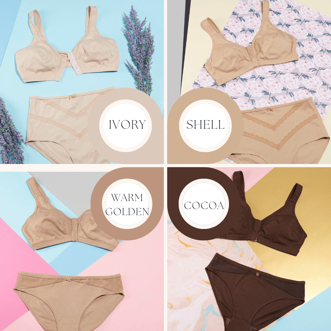 Cocoa - Full Cup Front Closure Silk & Organic Cotton Wireless Bra - Juliemay Lingerie