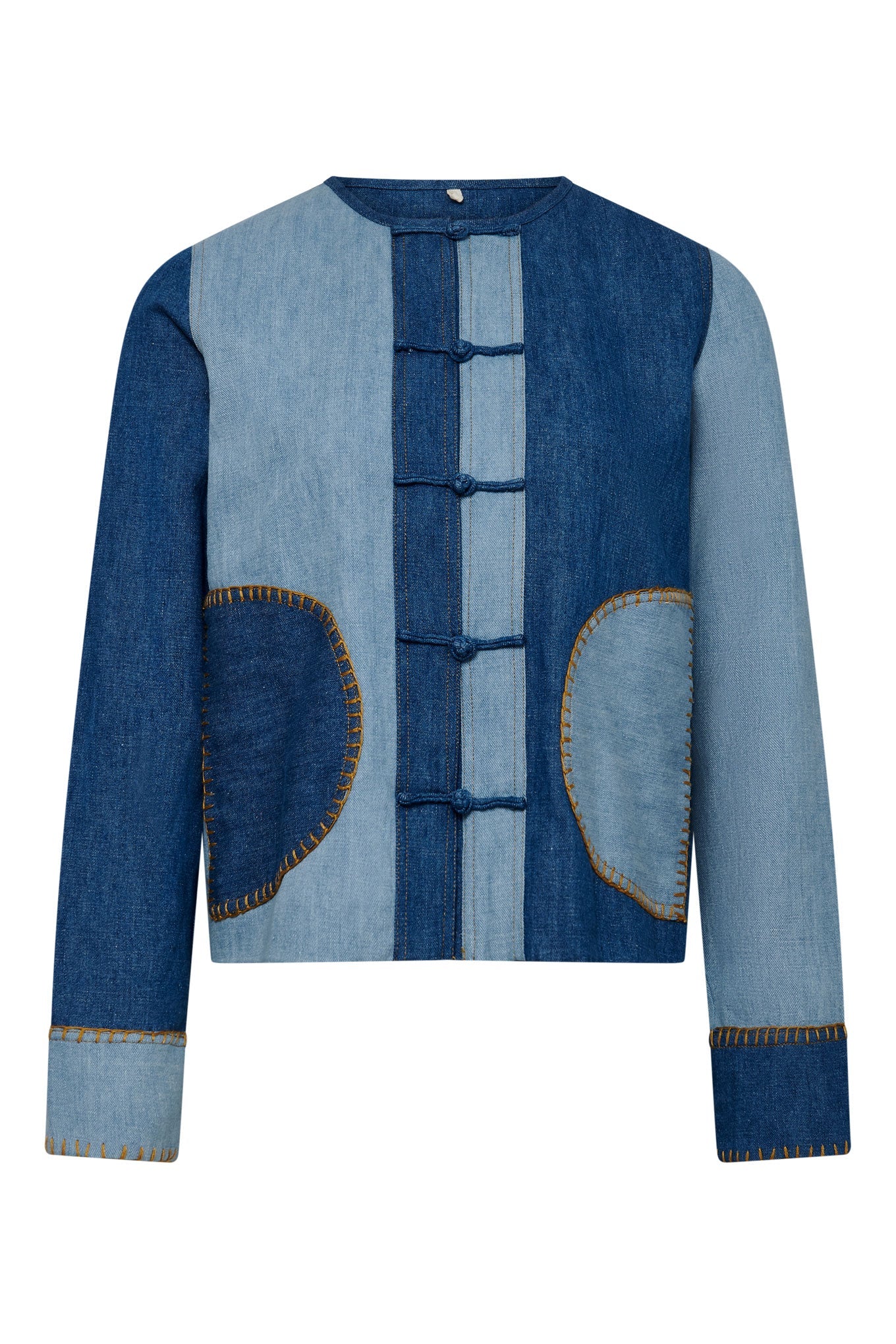 NELLY blue patchwork cotton jacket