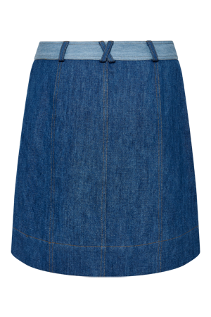 MARGOT - Cotton Blue Patchwork Skirt