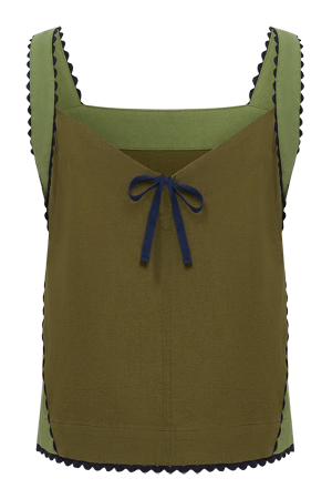 IRIS - Organic Cotton Patchwork Green Top