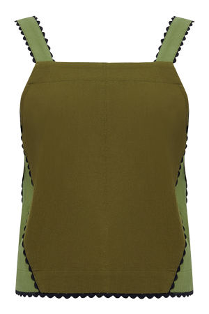 IRIS - Organic Cotton Patchwork Green Top