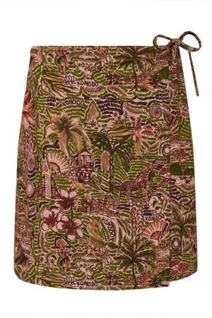 SOLSTICE - Organic Cotton Skirt Tropical Print Pink