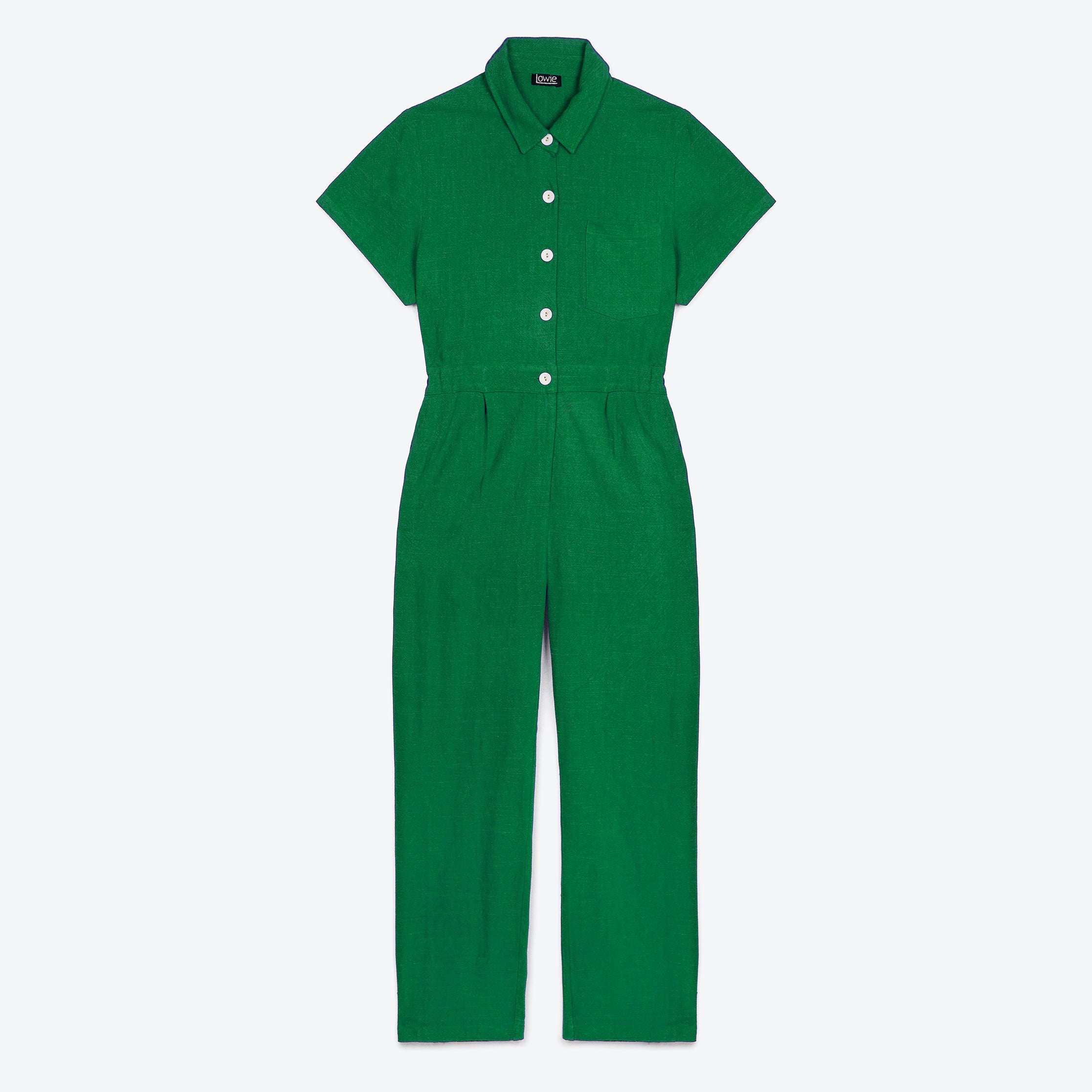 Lowie Linen Viscose Emerald Boilersuit