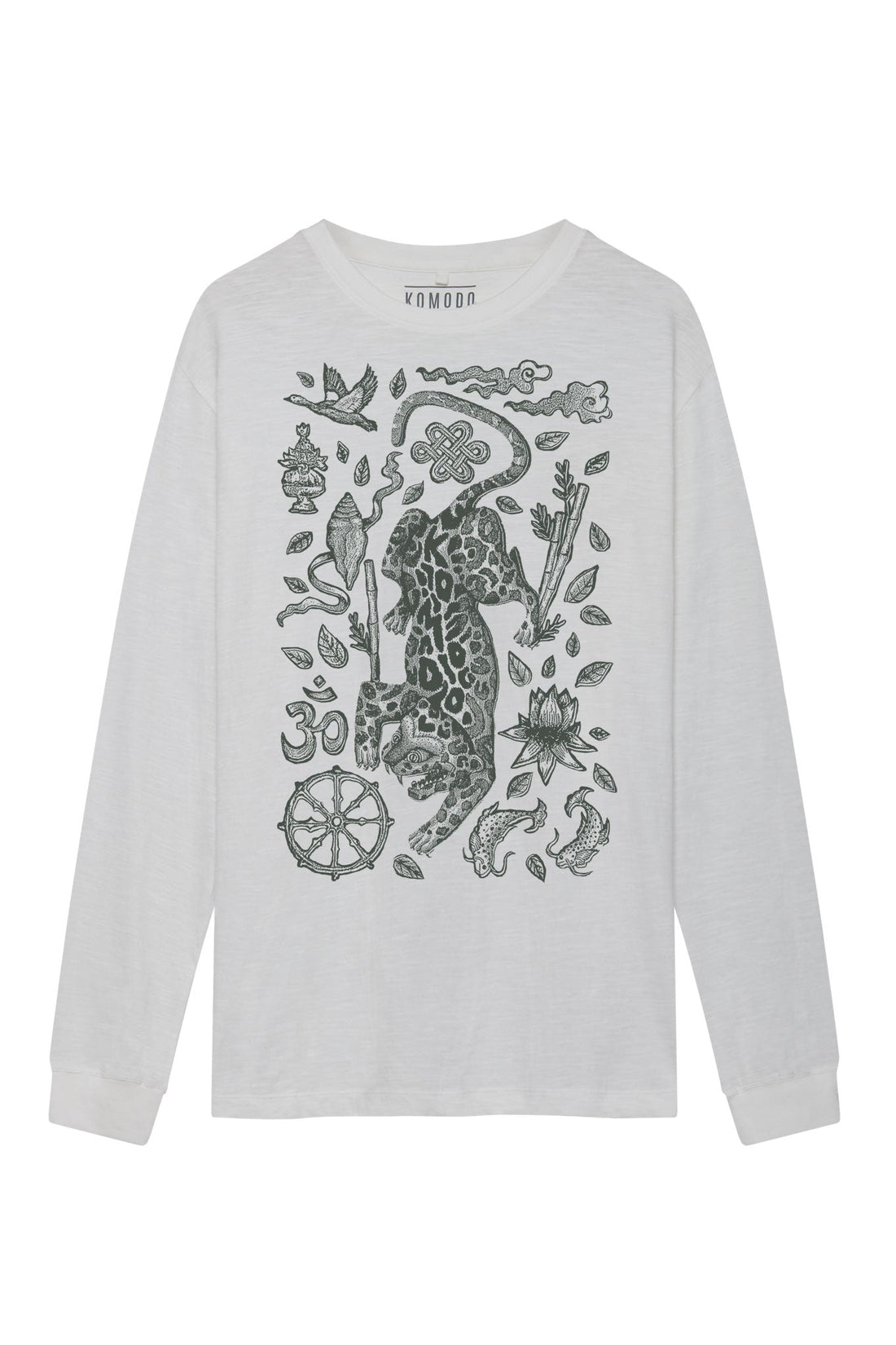 NEPALI LEOPARD Tee - Organic Cotton Tee White