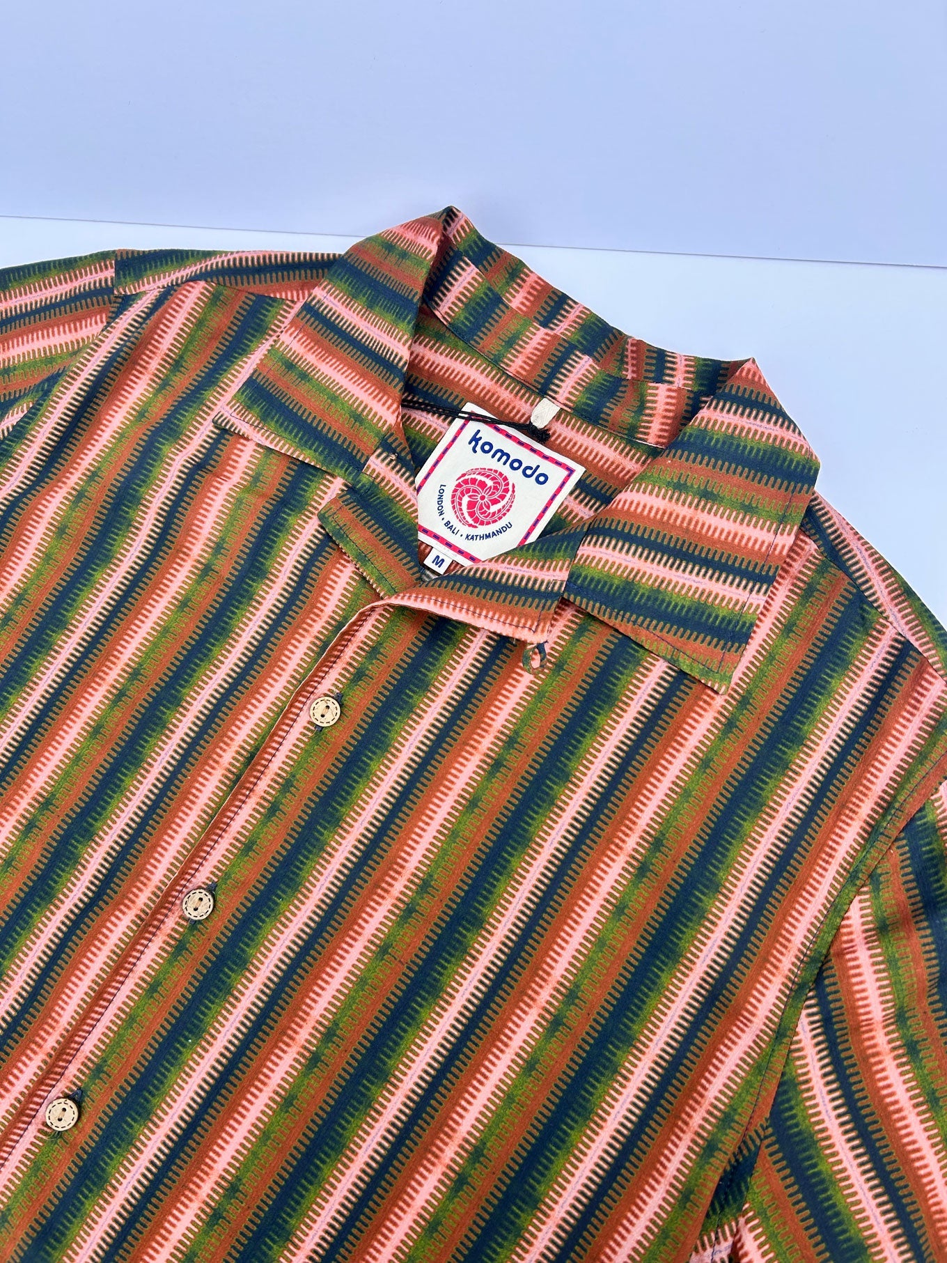 SPINDRIFT - Organic Cotton Shirt Weave Stripe Green