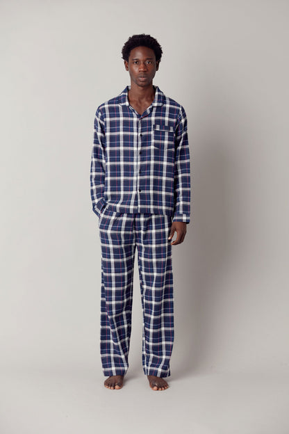 JIM JAM - Mens GOTS Organic Cotton Pyjama Set Dark Navy