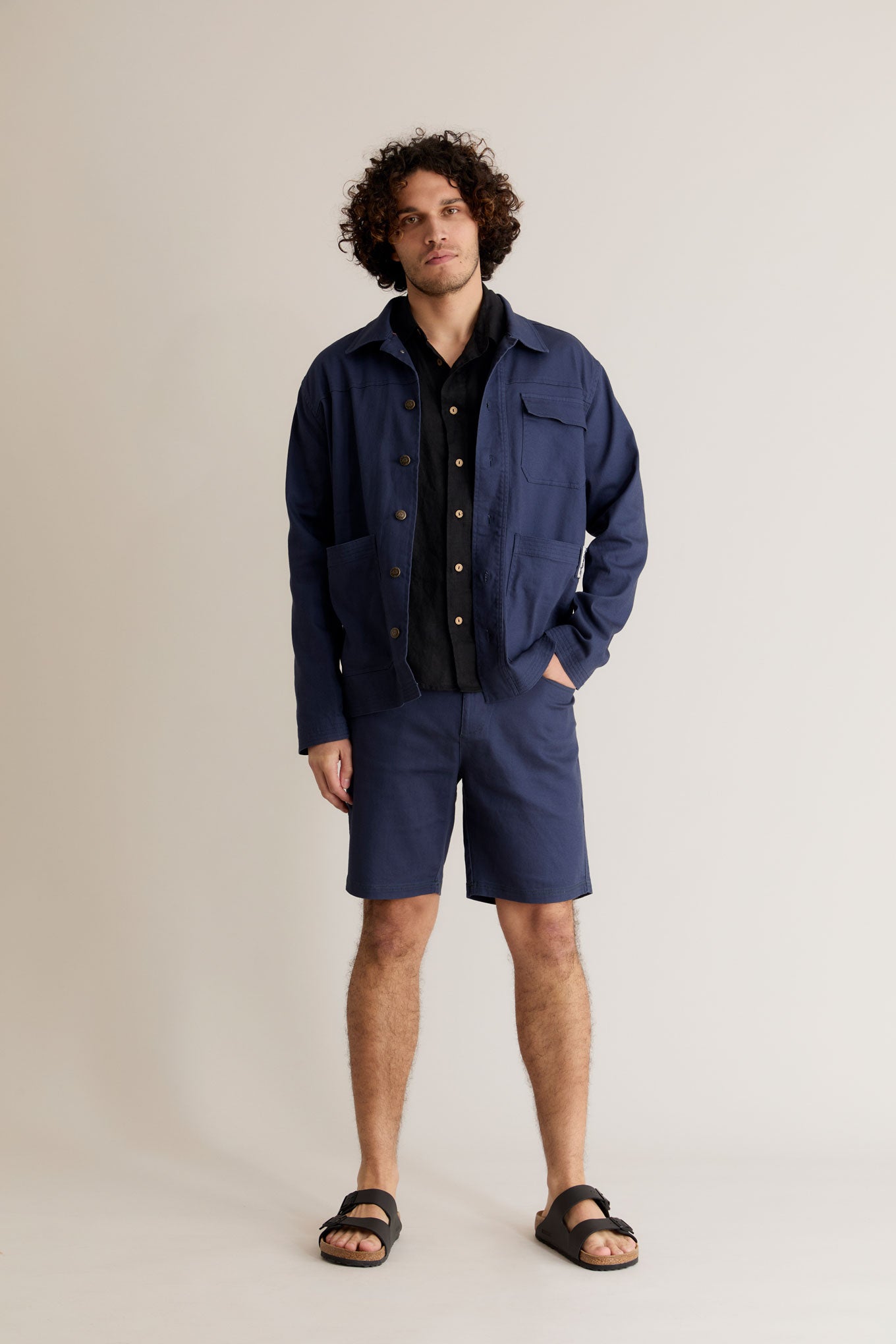 LANDON - Organic Cotton Jacket Navy