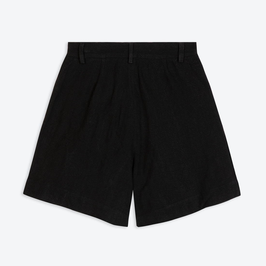 Lowie Linen Viscose Black Pleat Front Shorts