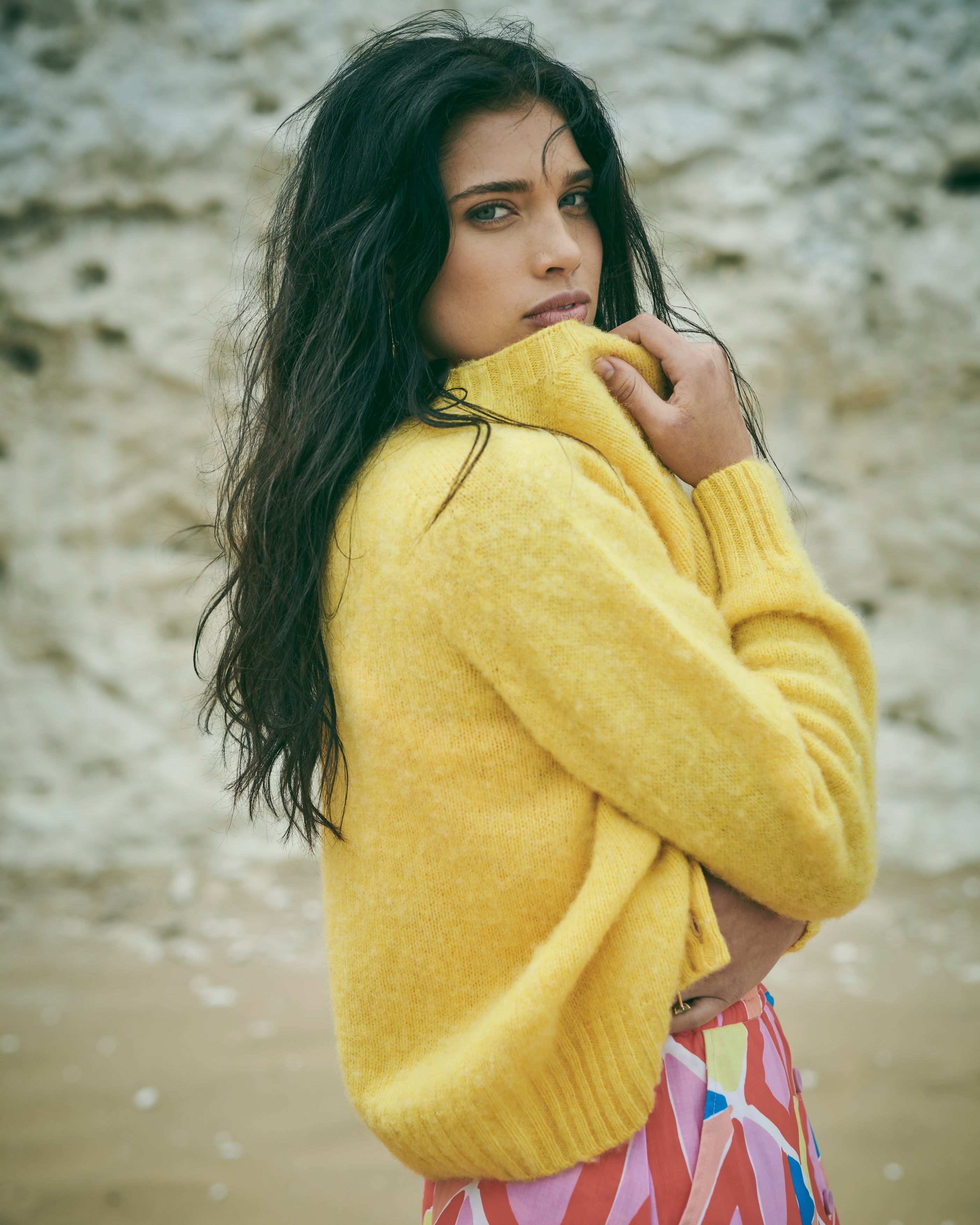 Lowie Canary Brushed Boxy Cardigan