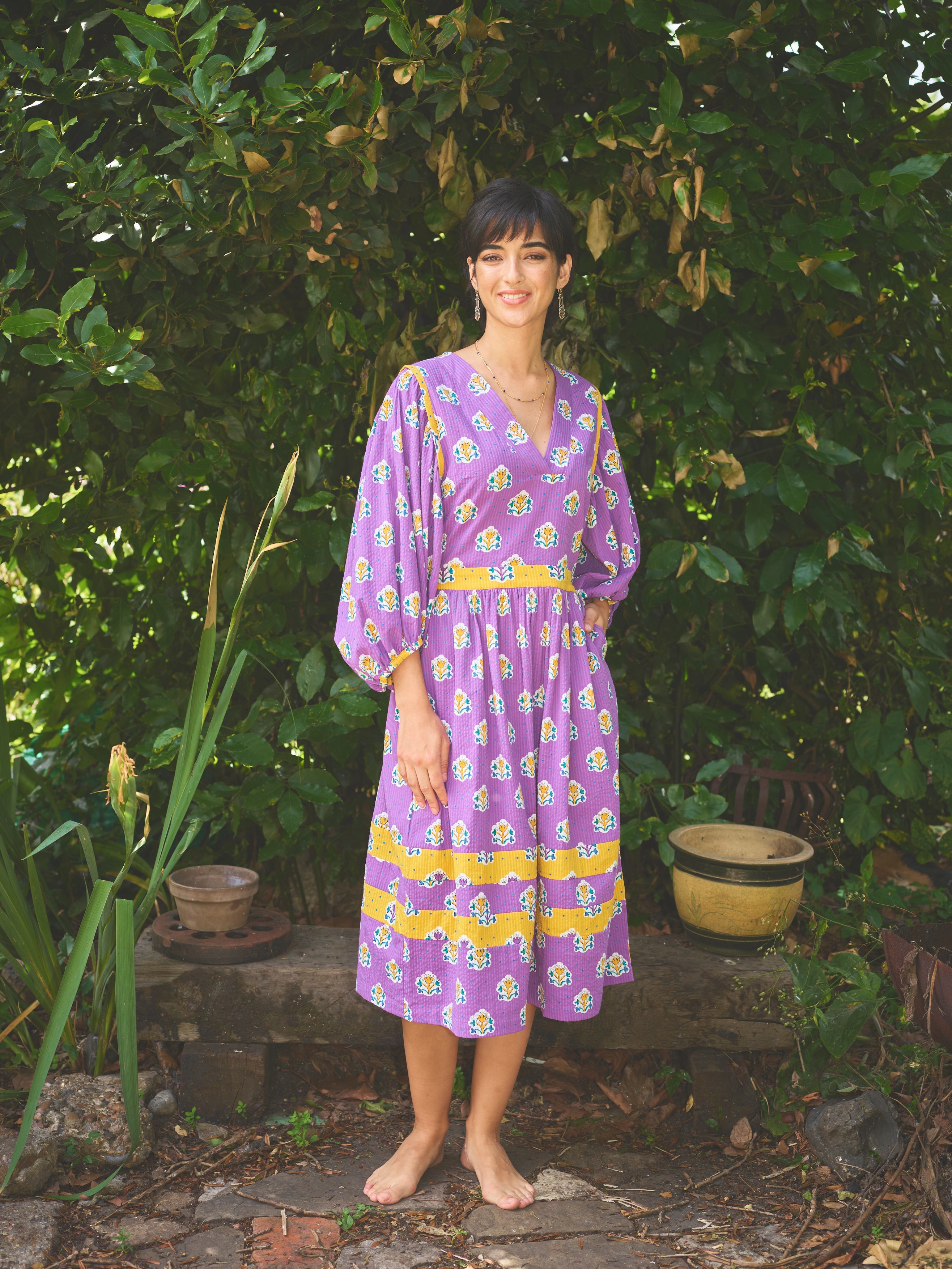 Lowie Les Indiennes Balloon Sleeve Dress