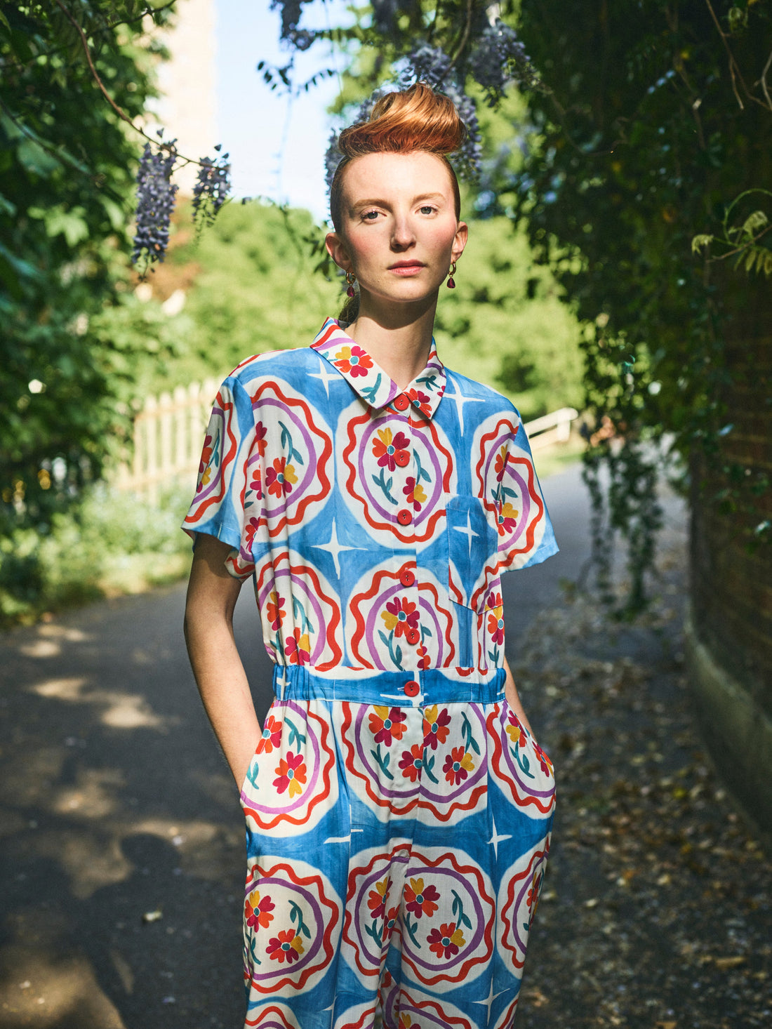 Lowie Lyocell Plate Print Boilersuit