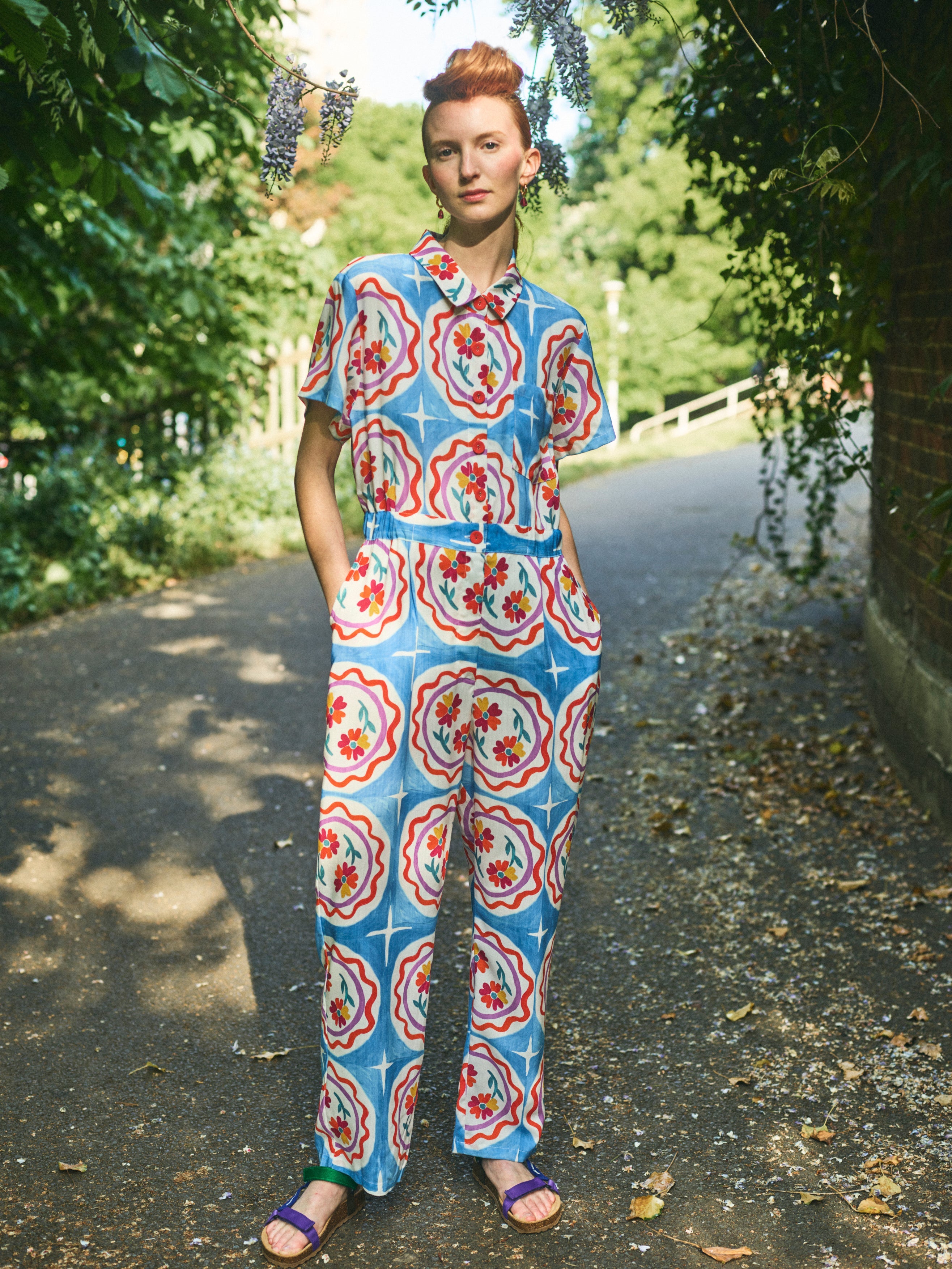 Lowie Lyocell Plate Print Boilersuit