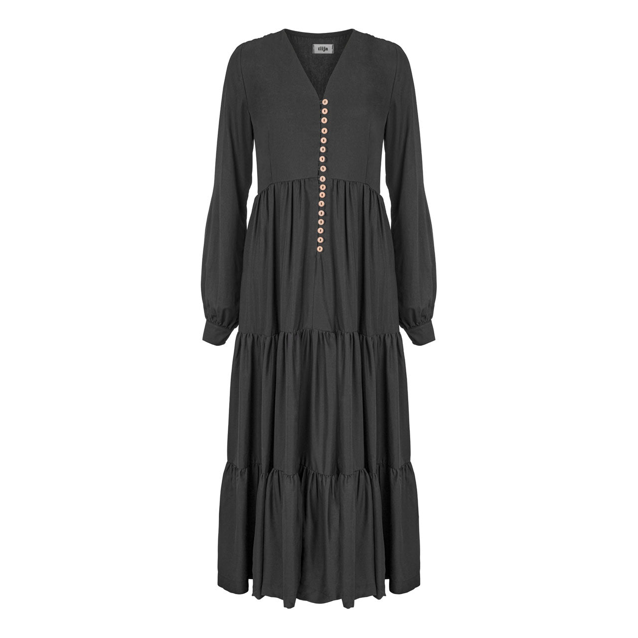 TENCEL™ Long Sleeve Maxi Dress - Black