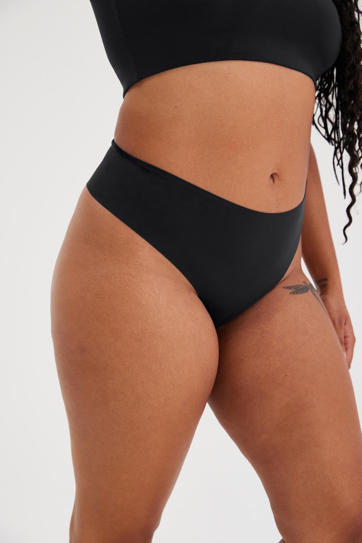 Girlfriend Collective High-Rise Thong in Raven – Sancho's