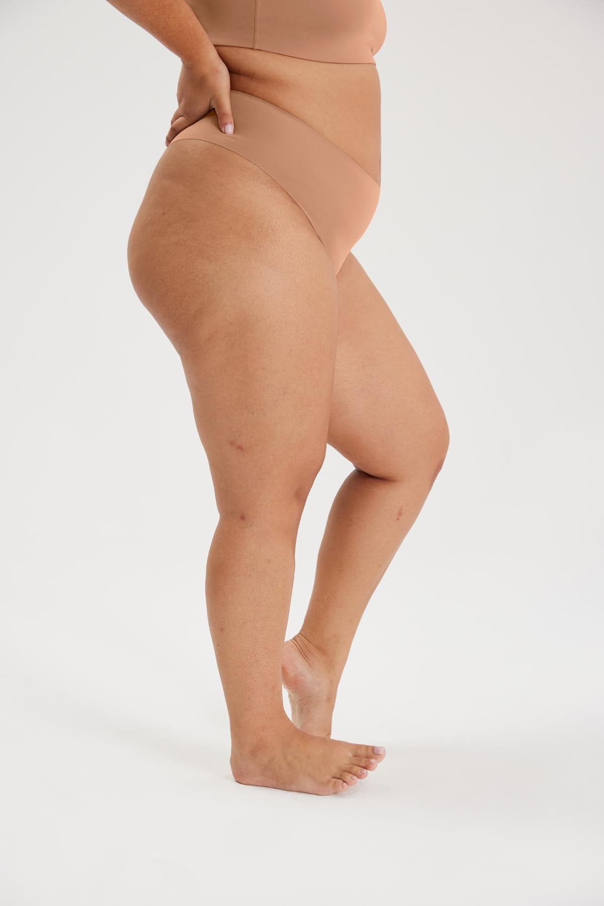 Girlfriend Collective High-Rise Thong in Toast