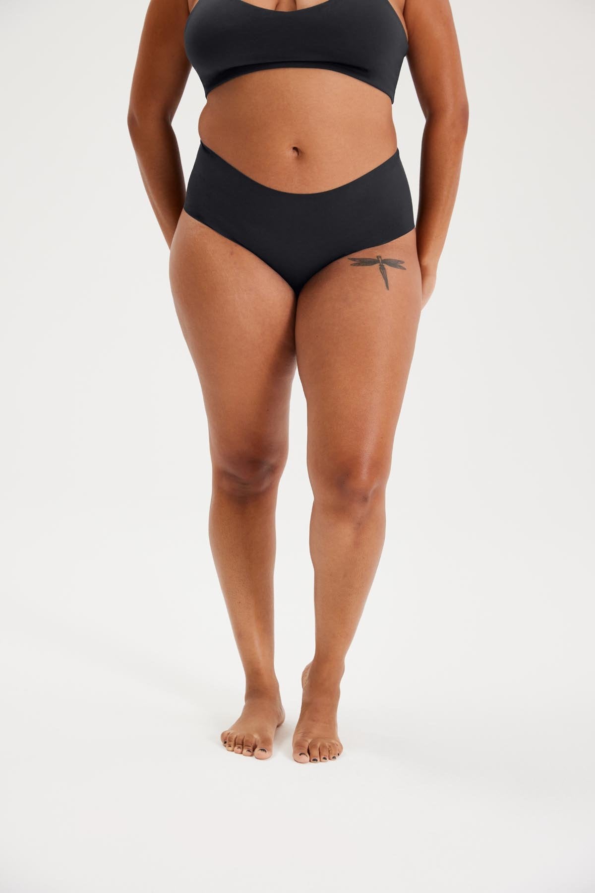 Girlfriend Collective High-Rise Brief in Raven