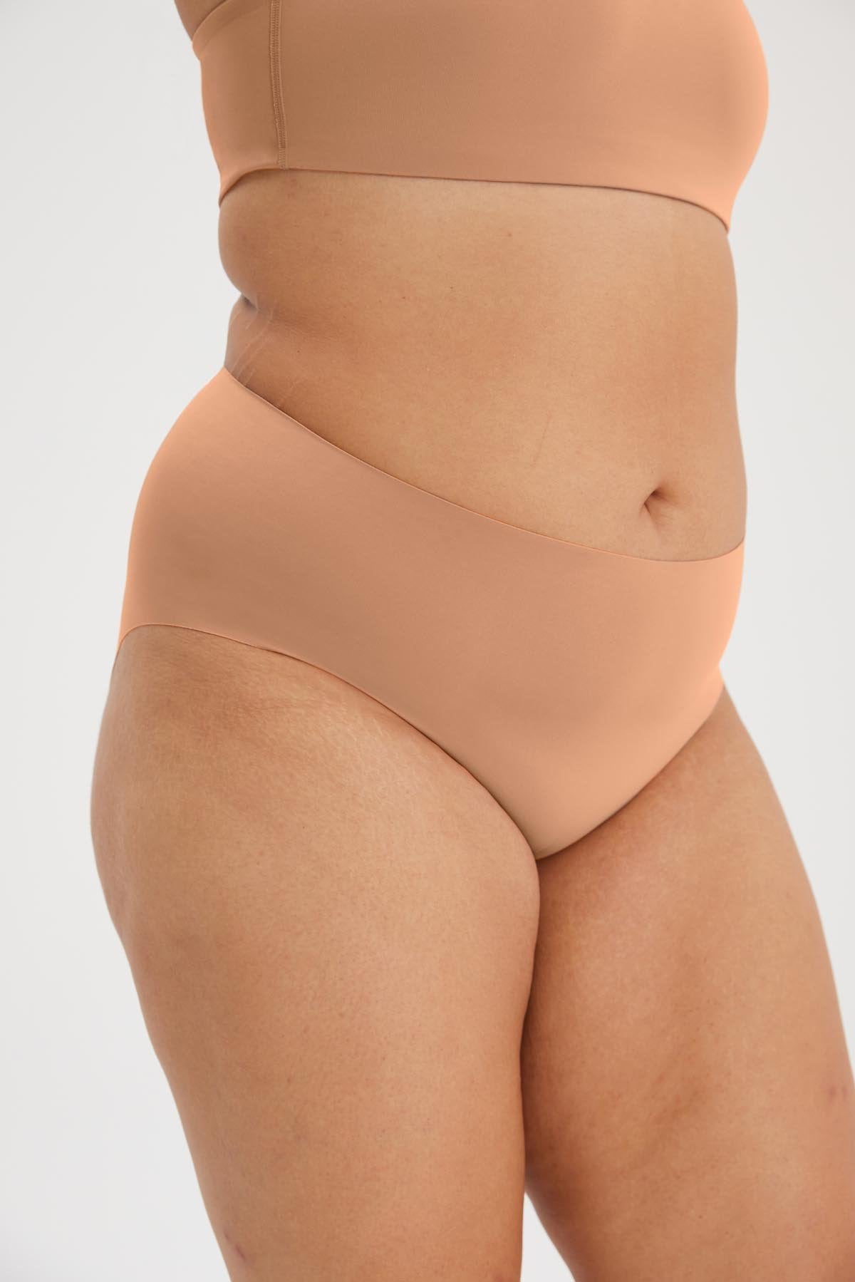 Girlfriend Collective High-Rise Brief in Toast