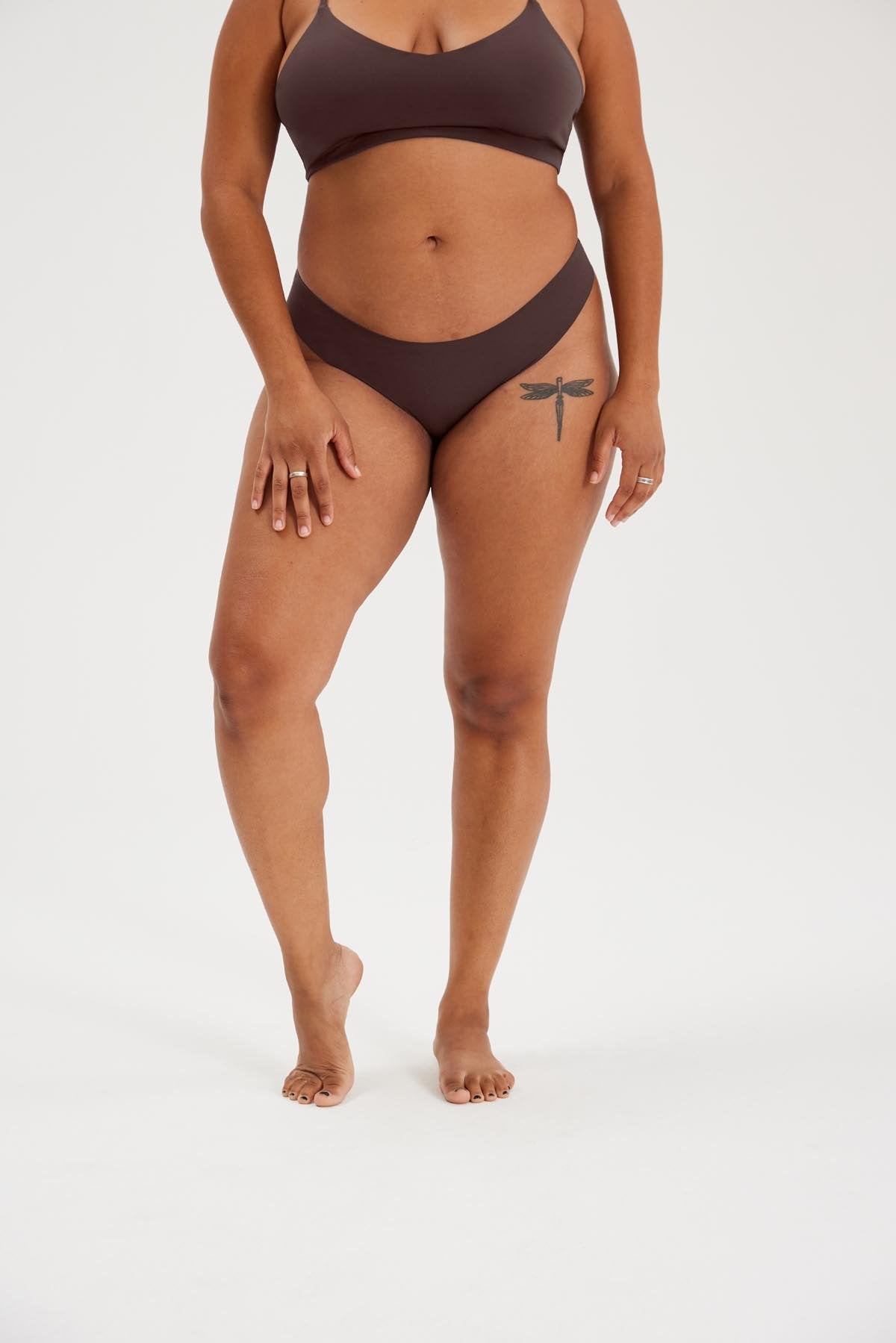 Girlfriend Collective Sport Thong in Espresso