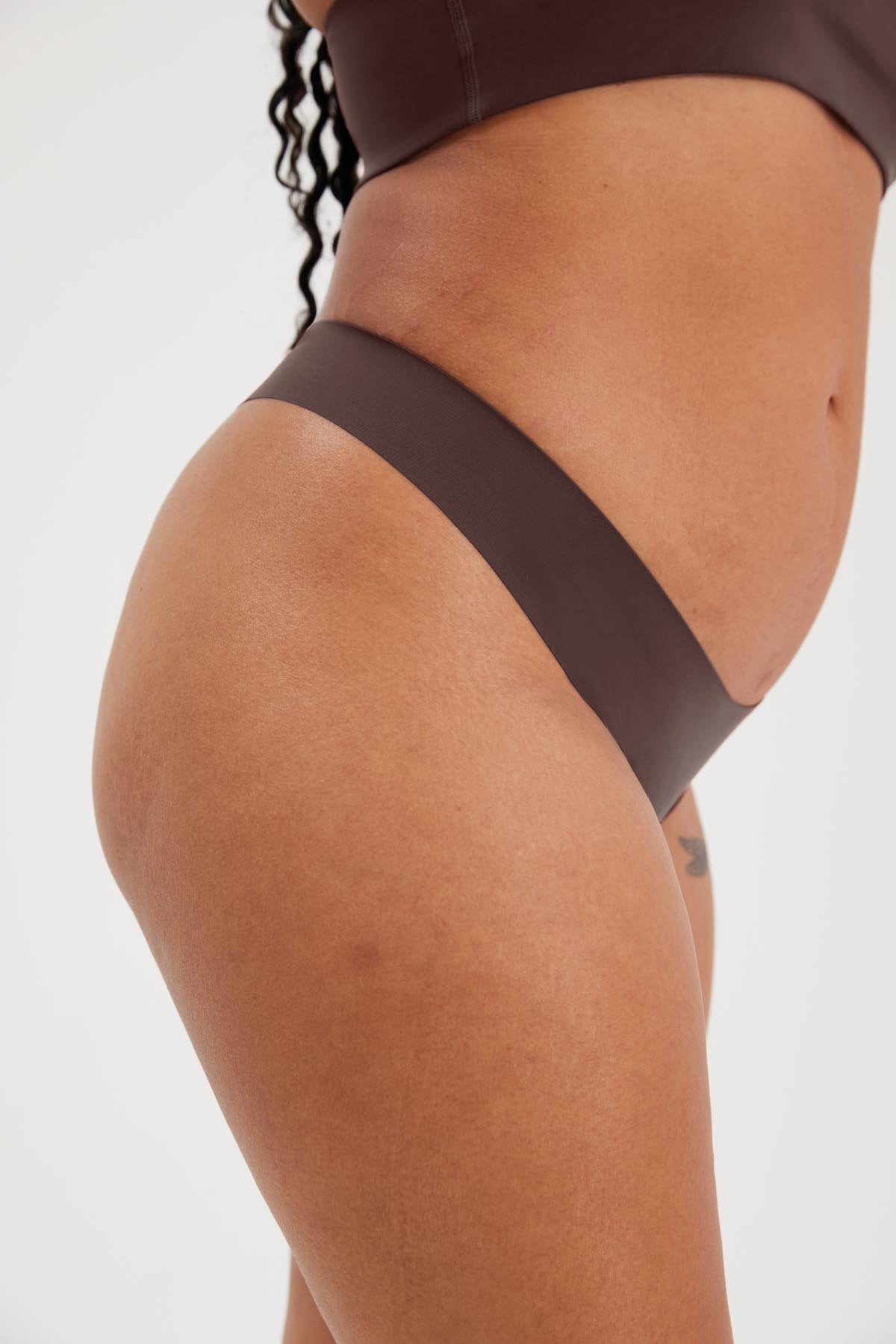 Girlfriend Collective Sport Thong in Espresso