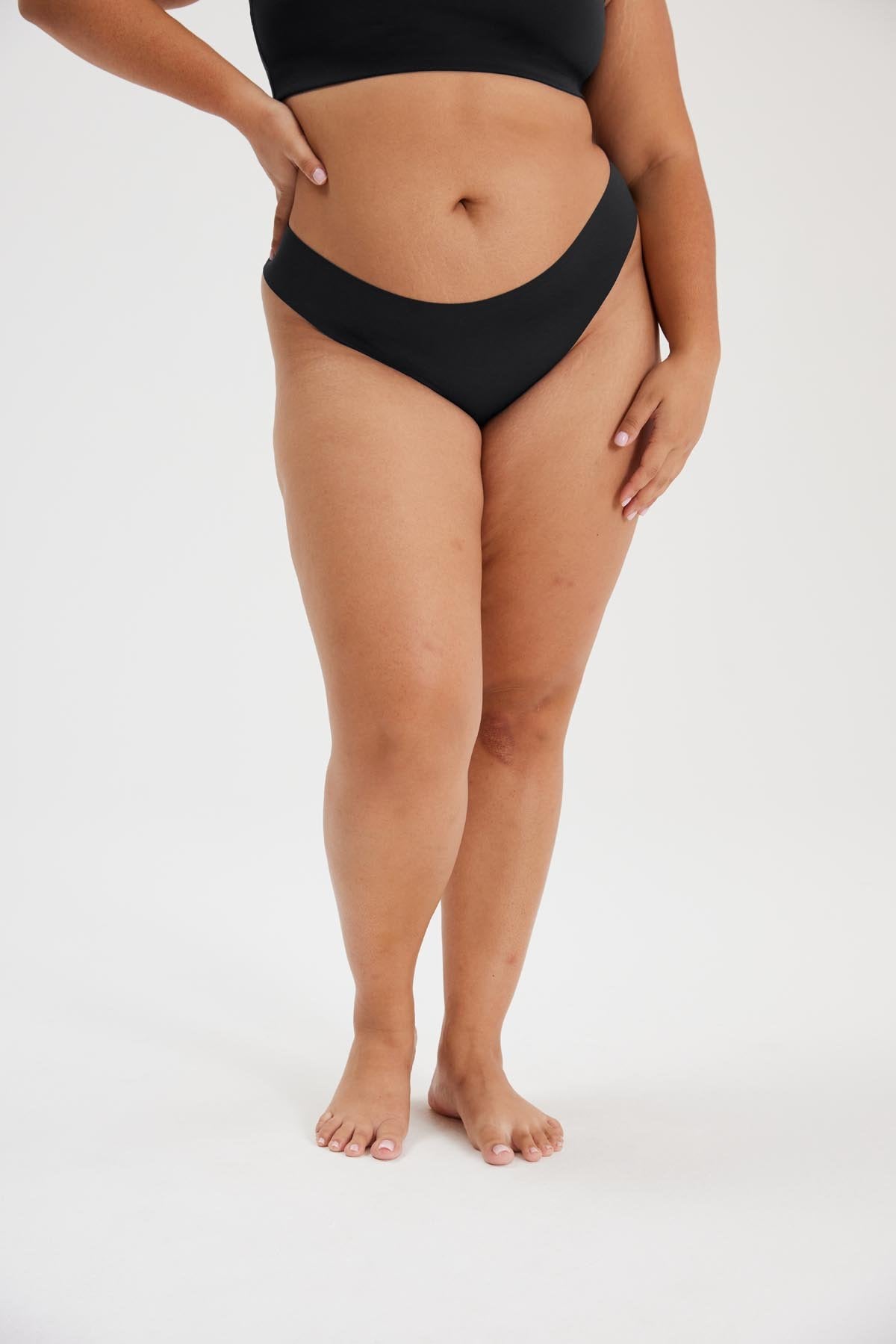 Girlfriend Collective Sport Thong in Raven