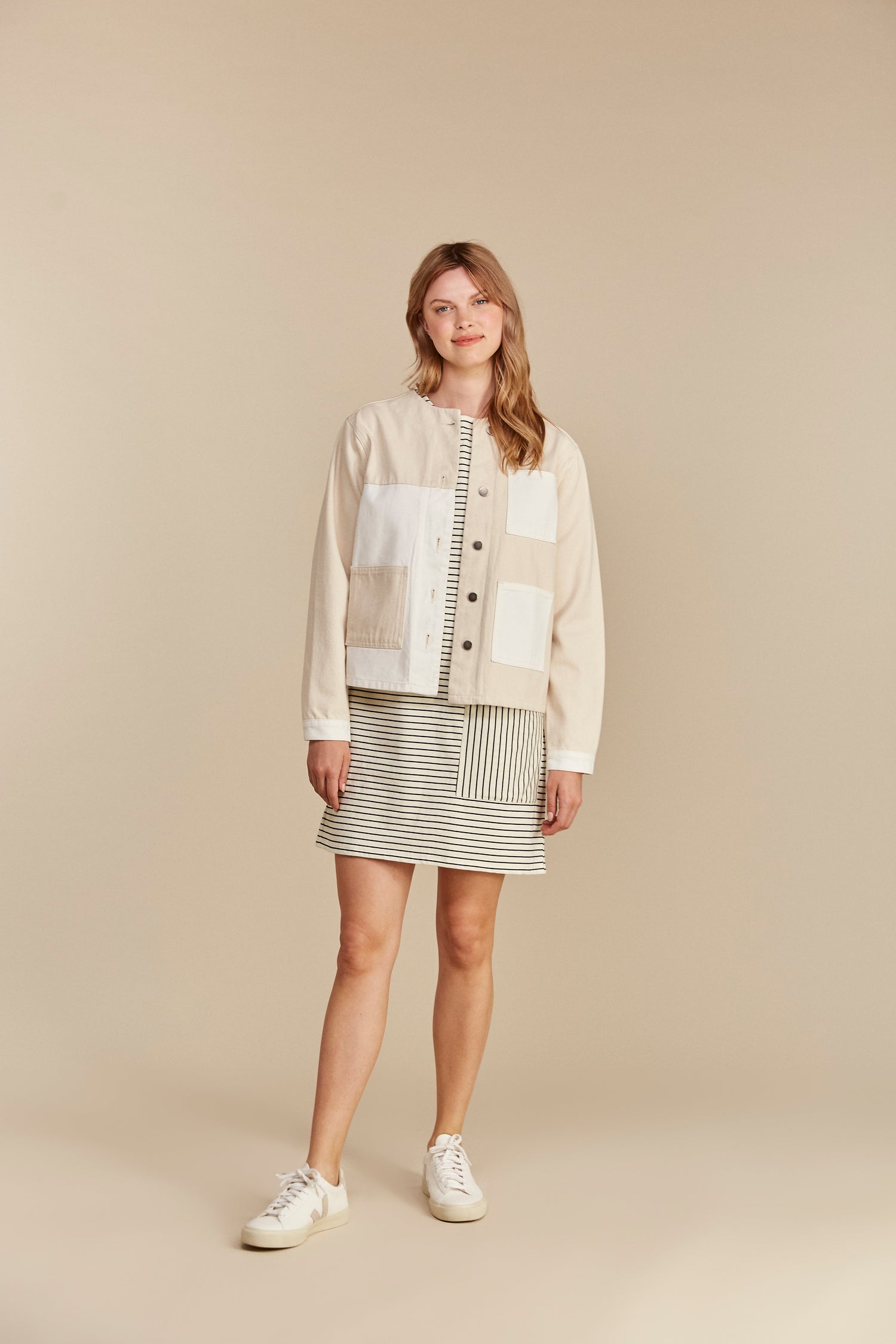 Camber Striped Dress in Navy