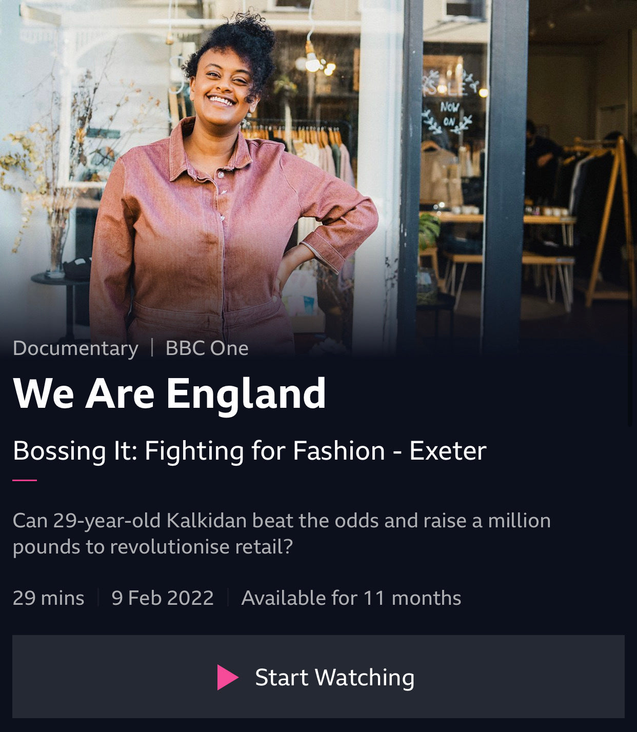 Our BBC Documentary - Now Available on iPlayer