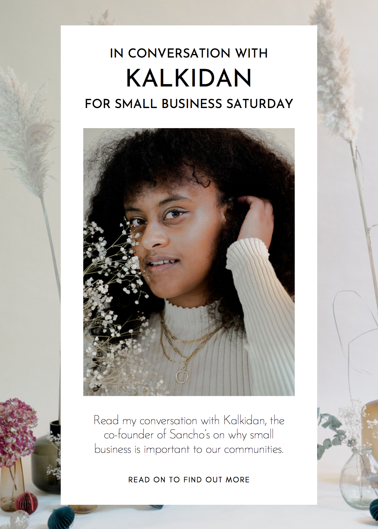 In conversation with Kalkidan for Small Business Saturday