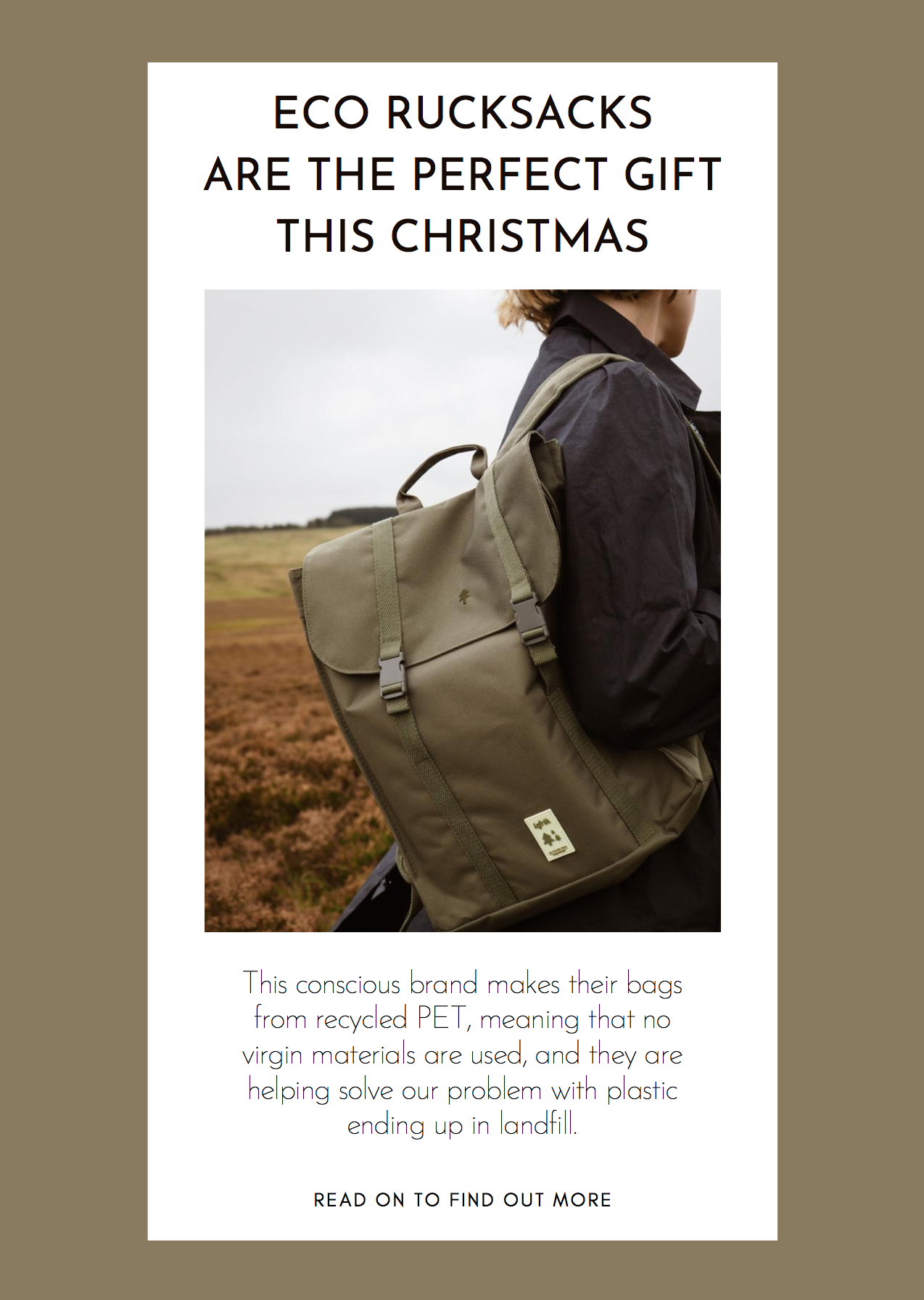 Eco rucksacks are the perfect gift this Christmas