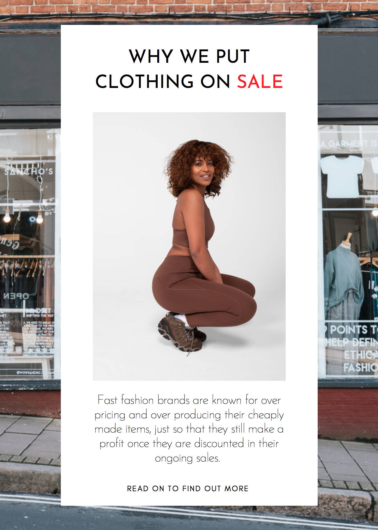 Why We Put Clothing On Sale