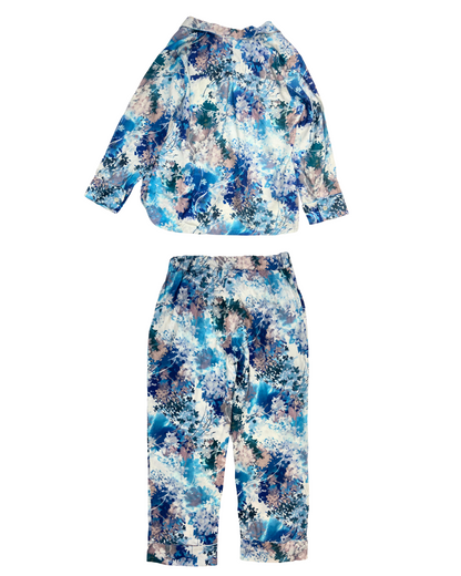 Orchard Moon Blue Floral Satin Set