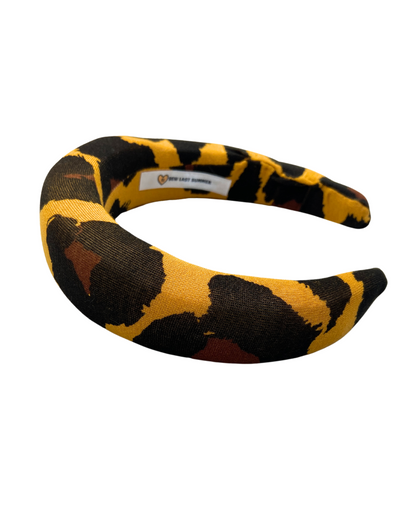 Sew Last Summer Yellow Leopard Headband