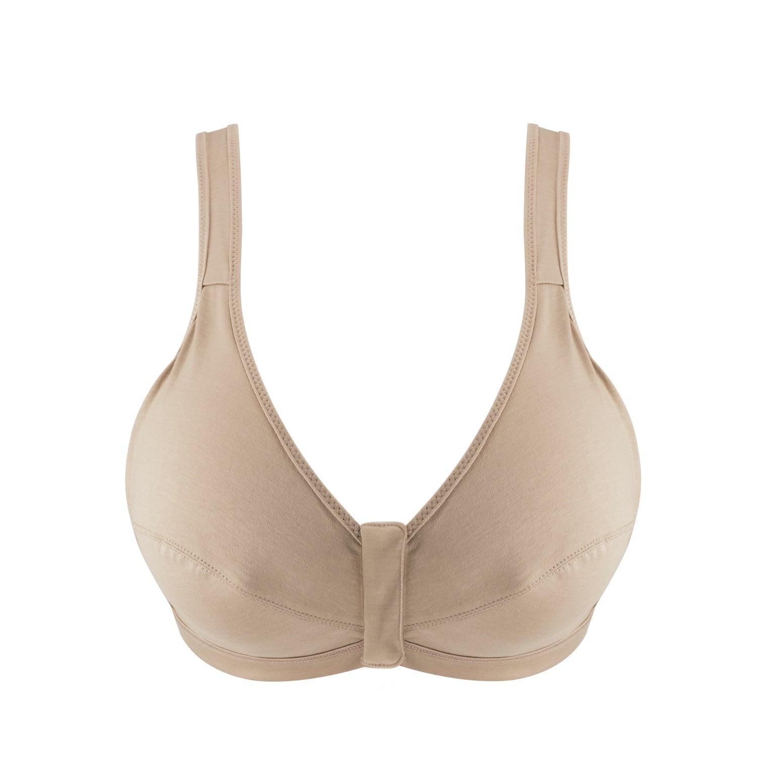 Warm Golden - Full Cup Front Closure Silk &amp; Organic Cotton Wireless Bra