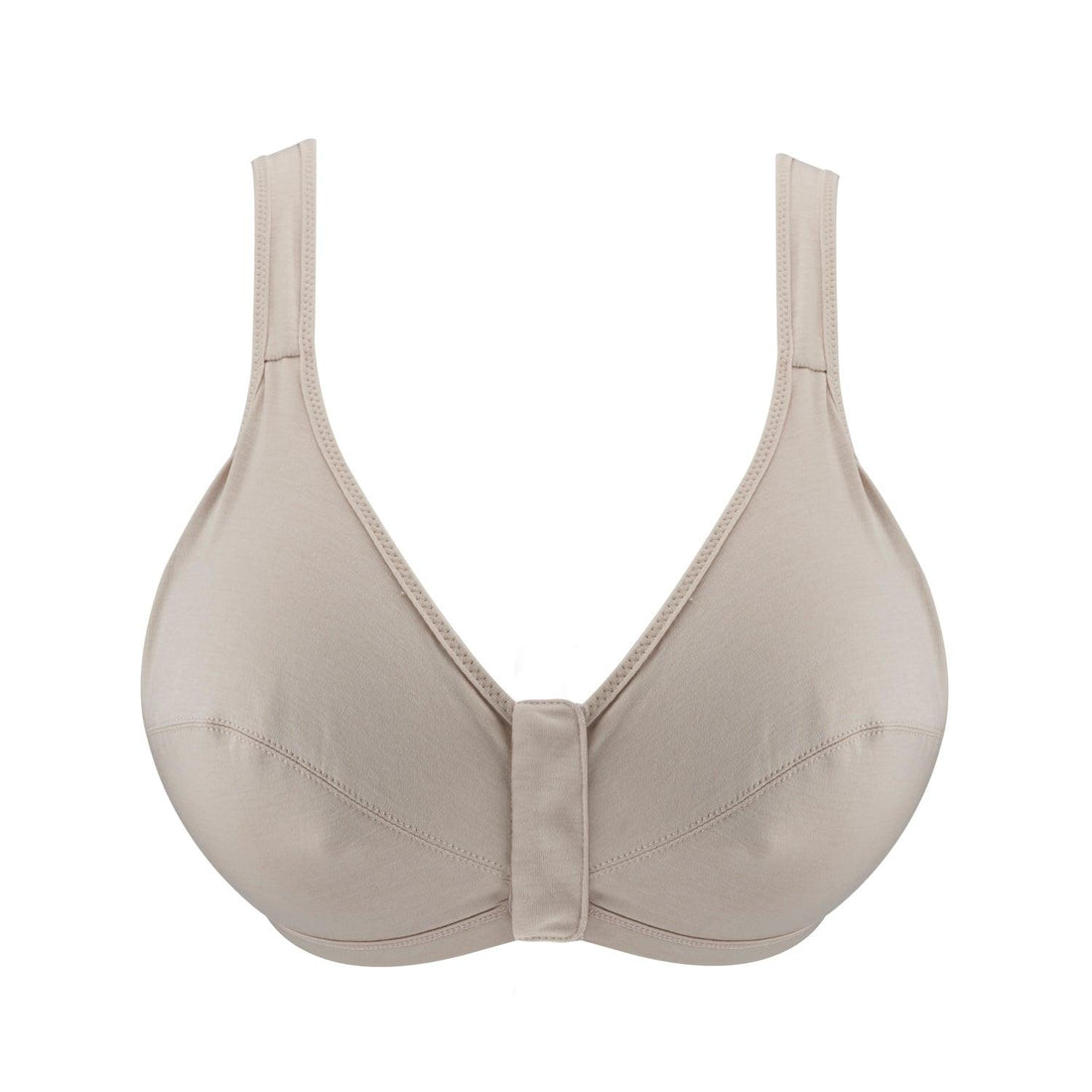 Ivory - Full Cup Front Closure Silk &amp; Organic Cotton Wireless Bra - Juliemay Lingerie