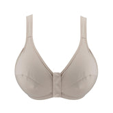 Ivory - Full Cup Front Closure Silk & Organic Cotton Wireless Bra - Juliemay Lingerie