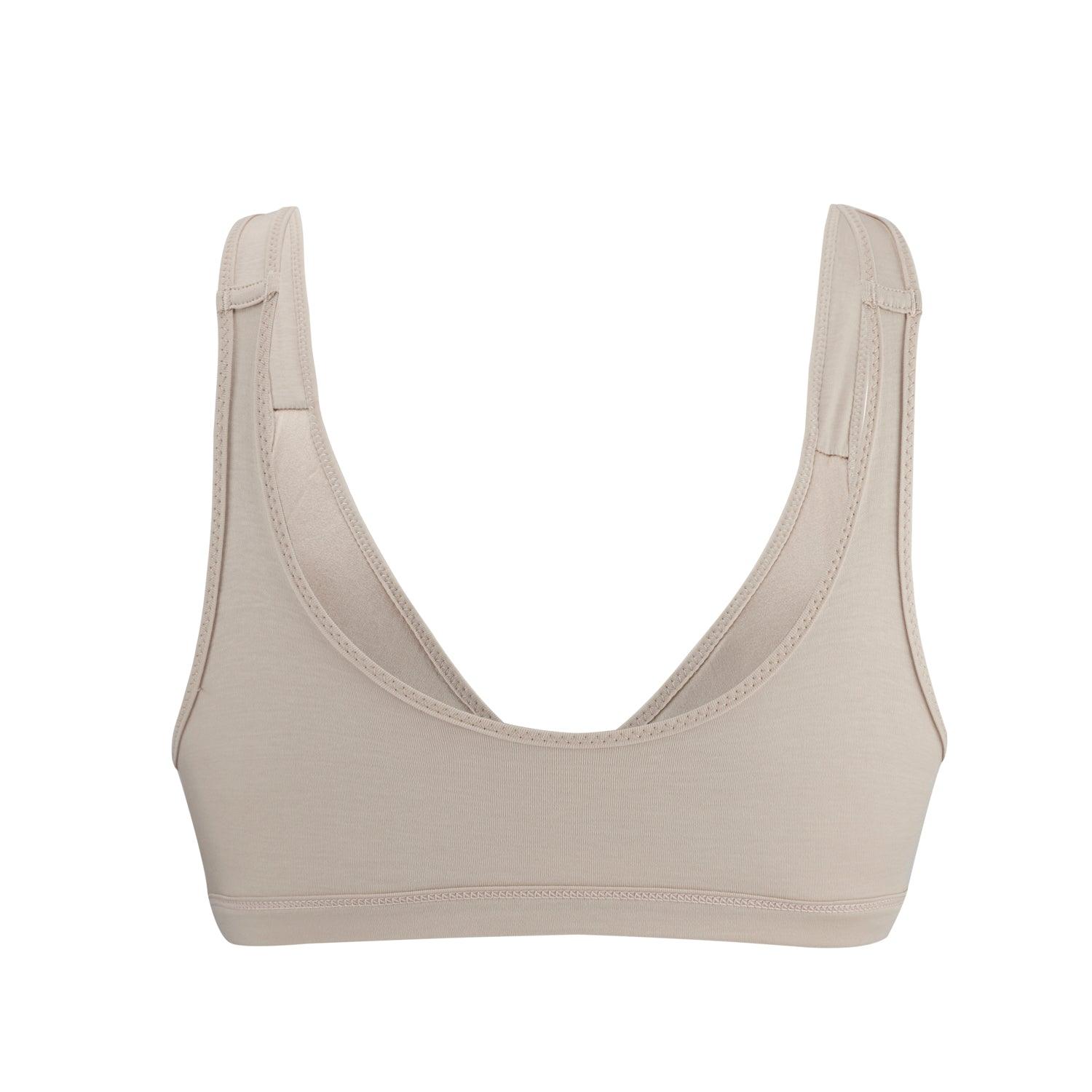 Ivory - Full Cup Front Closure Silk &amp; Organic Cotton Wireless Bra - Juliemay Lingerie