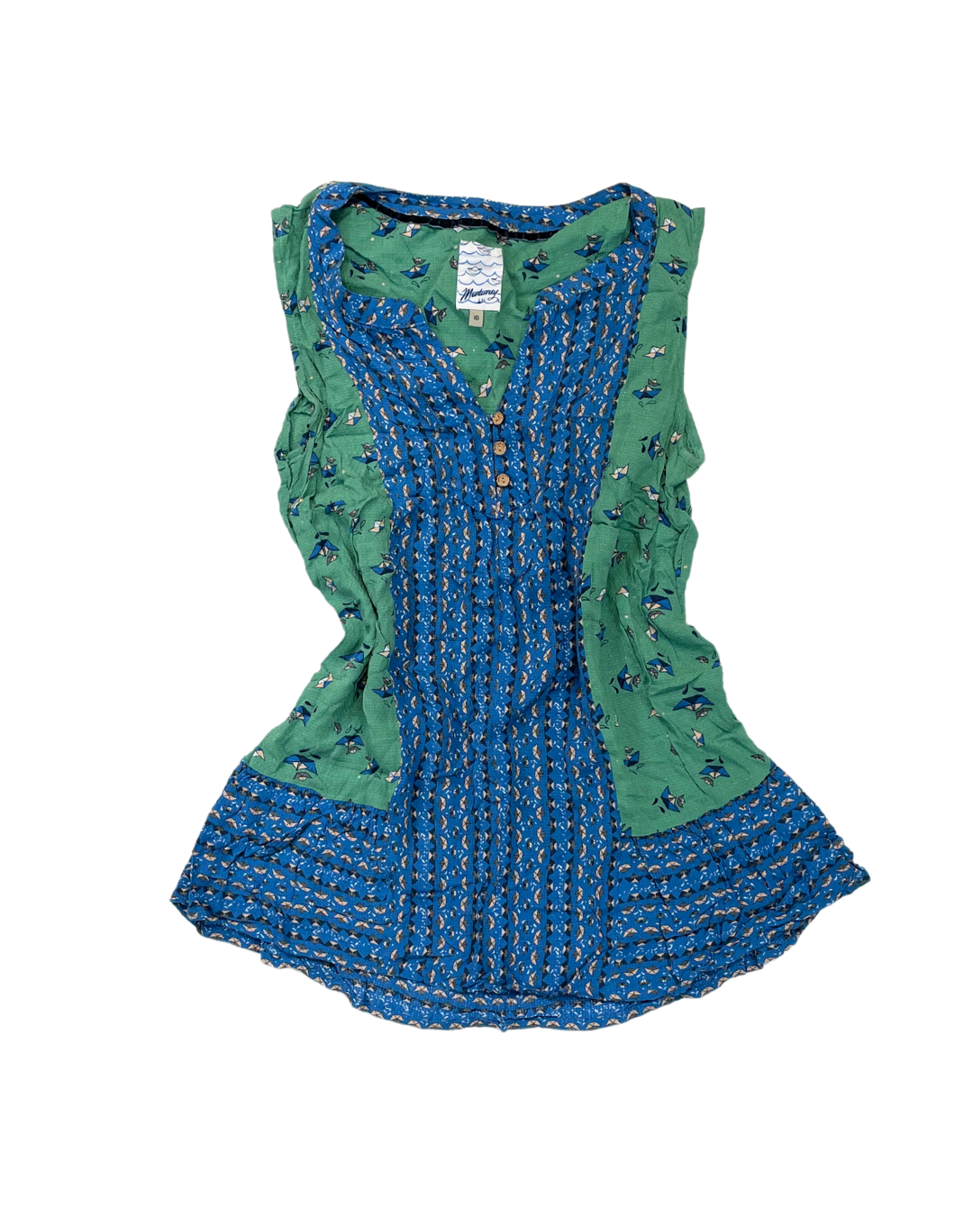 Mantaray Blue and Green Blouse