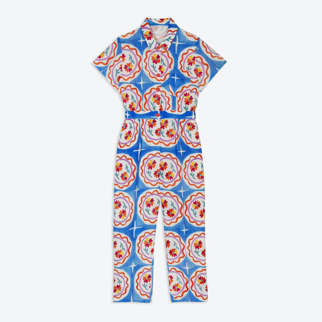 Lowie Lyocell Plate Print Boilersuit