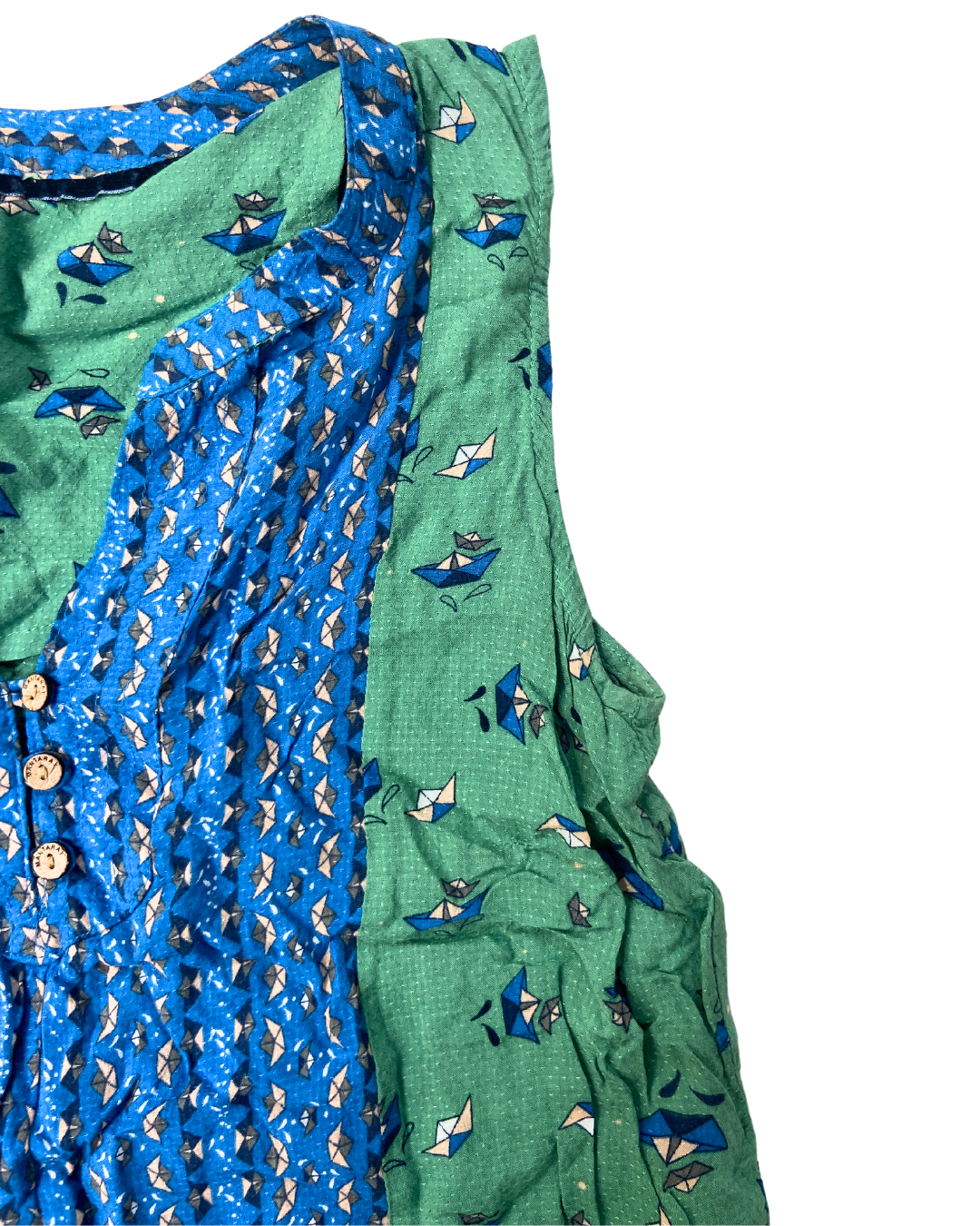 Mantaray Blue and Green Blouse