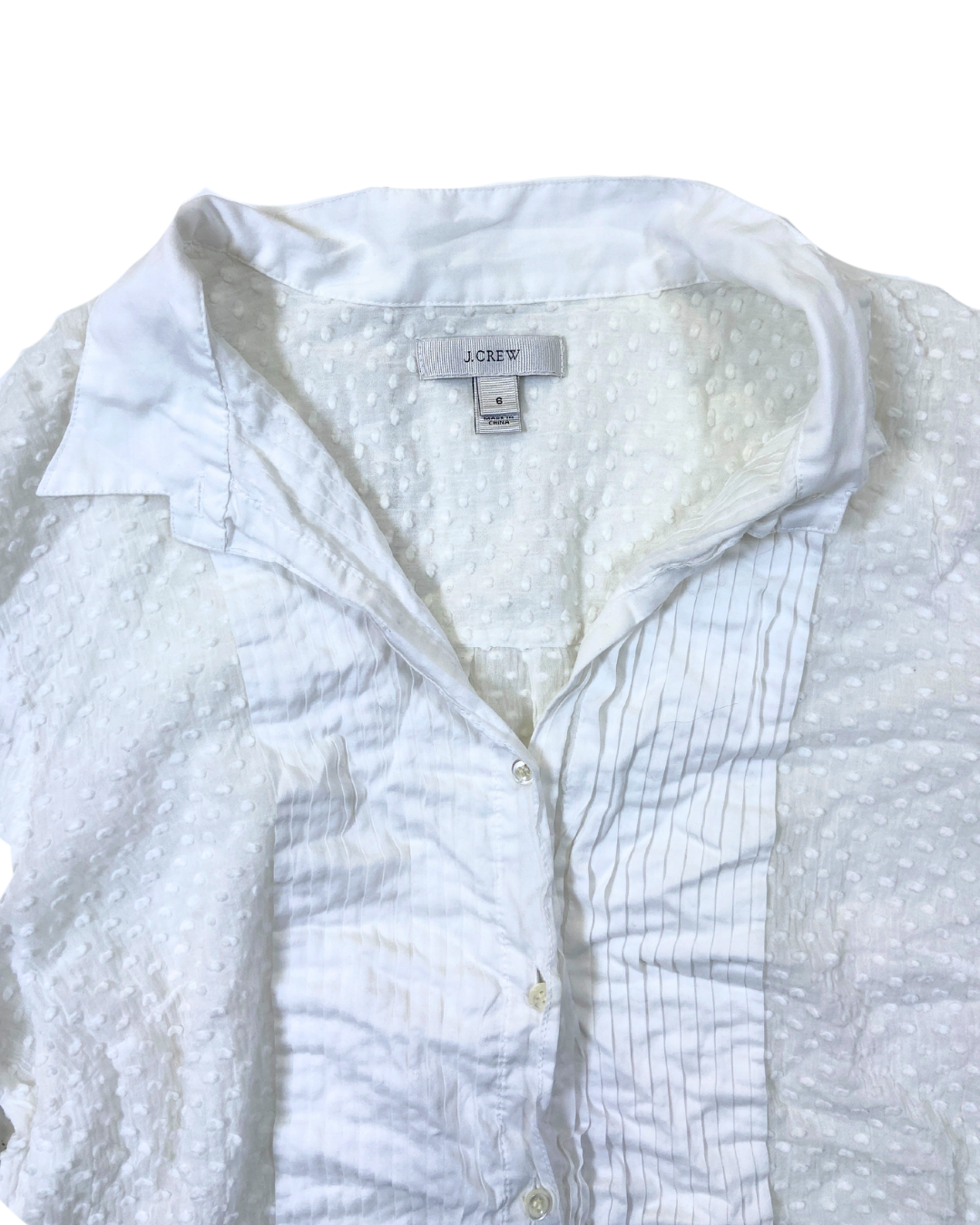 J. Crew White Spot Blouse