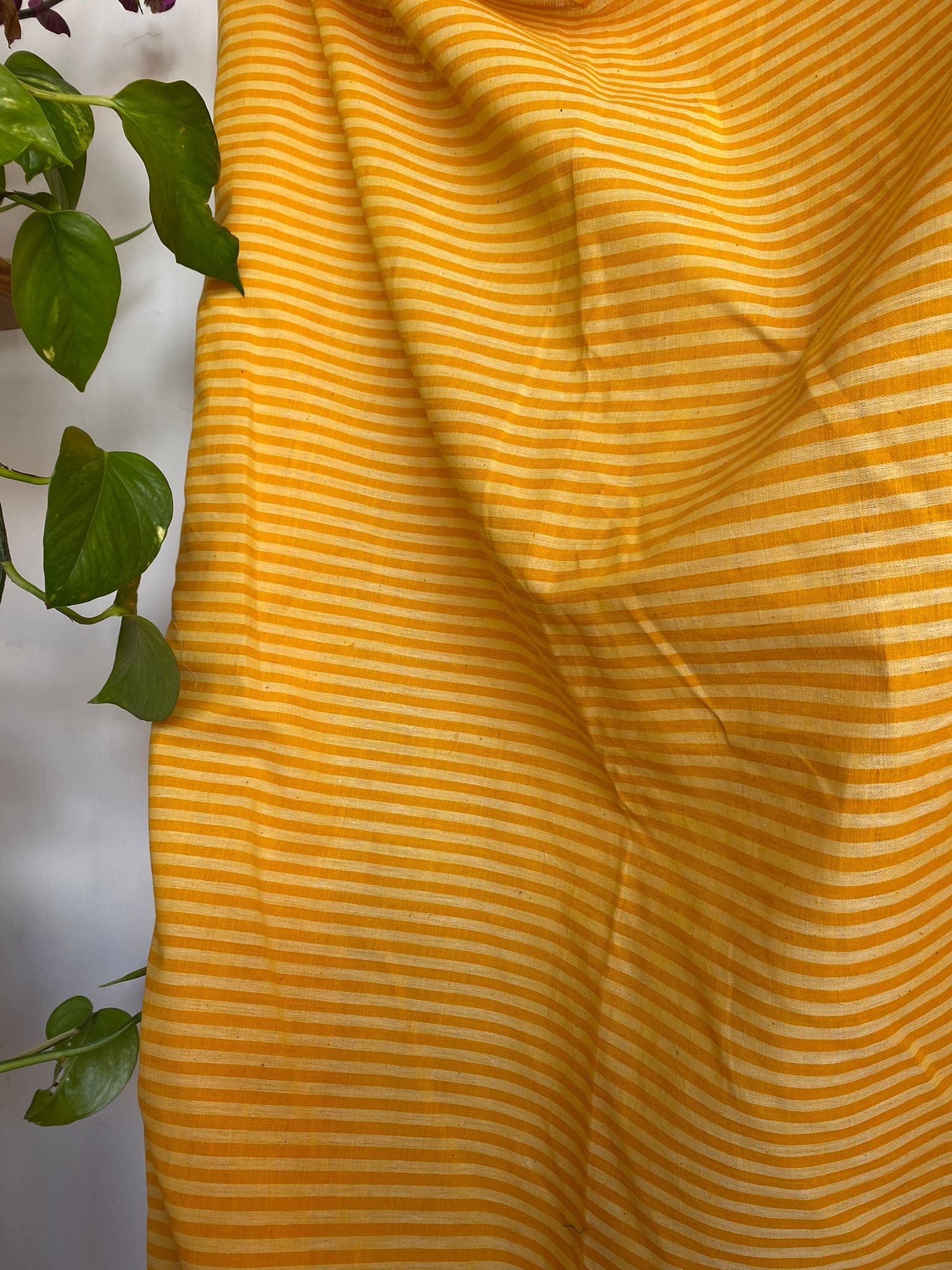 Hand woven khadi cotton - Yellow