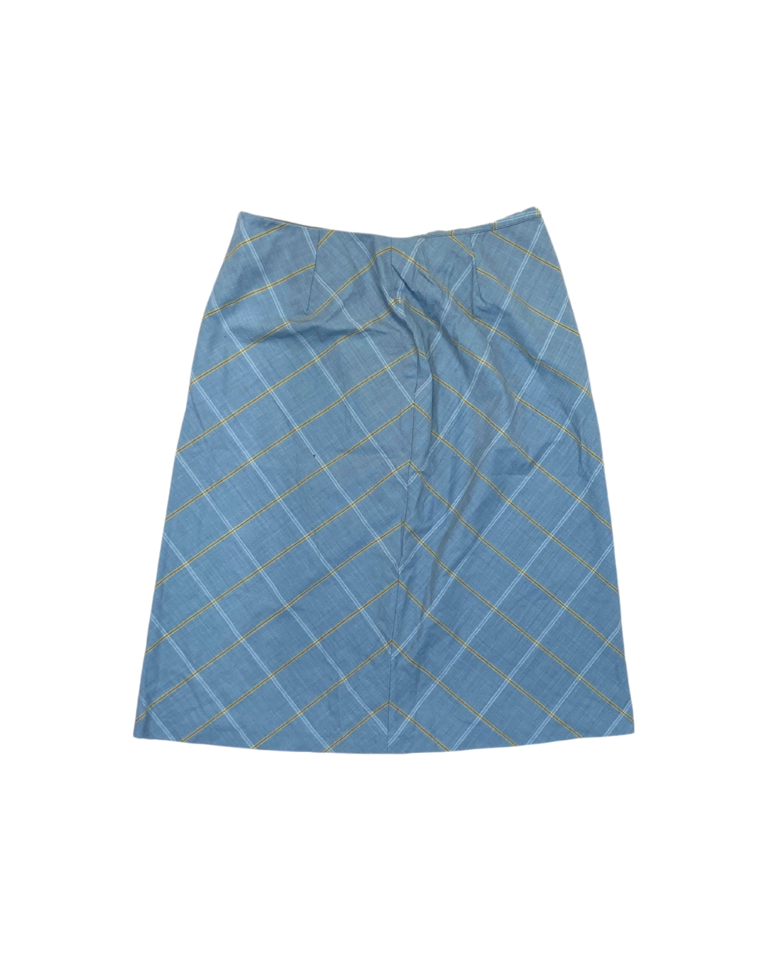 Laura Ashley Blue Checkered Midi Skirt