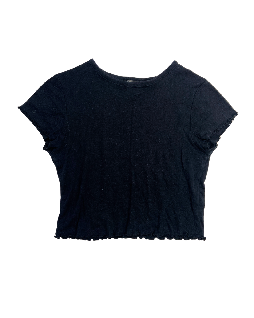 Black Lettuce Hem T-Shirt