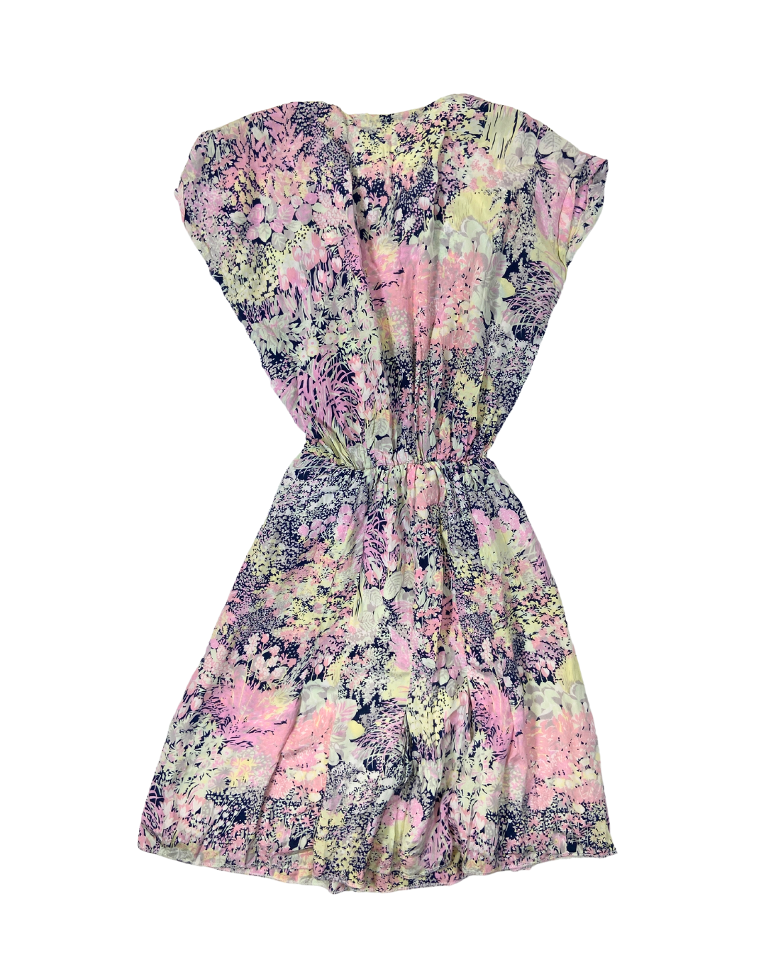 Bright Floral Elastic Waist Mini Dress