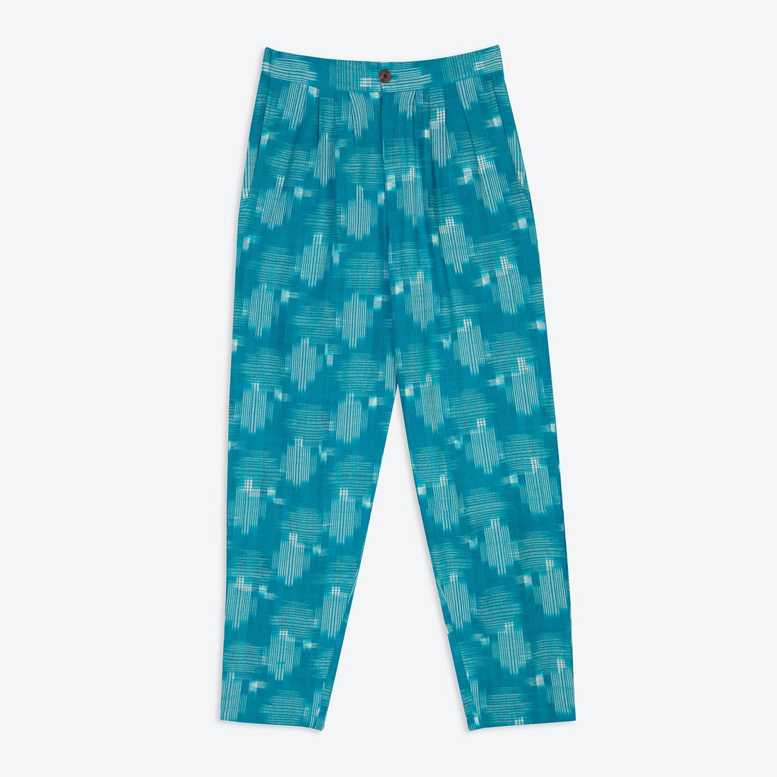 Lowie Handwoven Teal Ikat Trouser