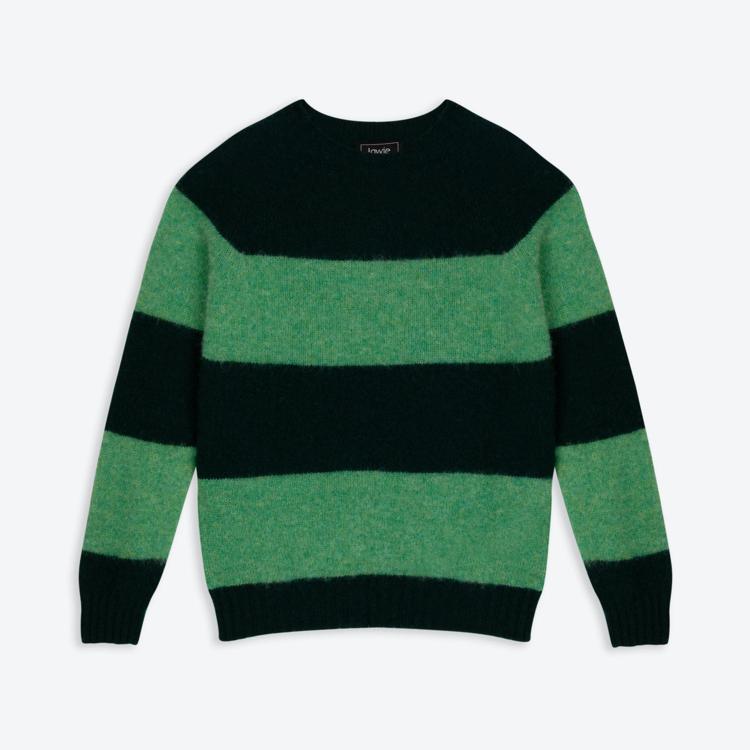 Lowie Brushed Green Stripe Scottish Jumper