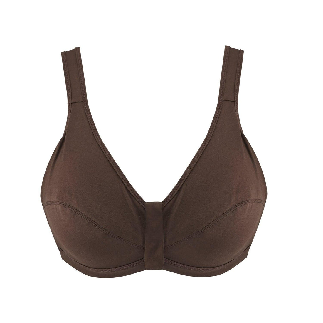 Cocoa - Full Cup Front Closure Silk &amp; Organic Cotton Wireless Bra - Juliemay Lingerie
