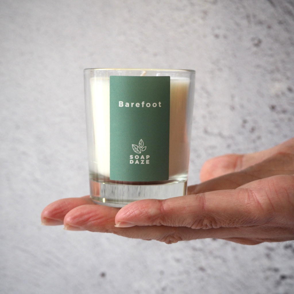 Barefoot boxed votive candle