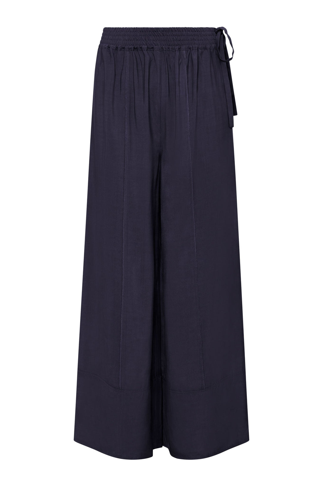 MARIE - Rayon Navy Trousers